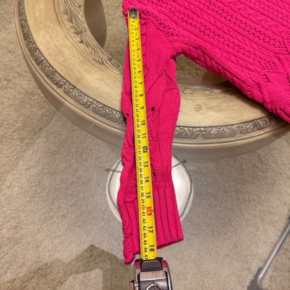 Splendid Pink Drop Needle Chunky Cable Knit Pullover Sweater Boho Sz XS - Picture 11 of 12